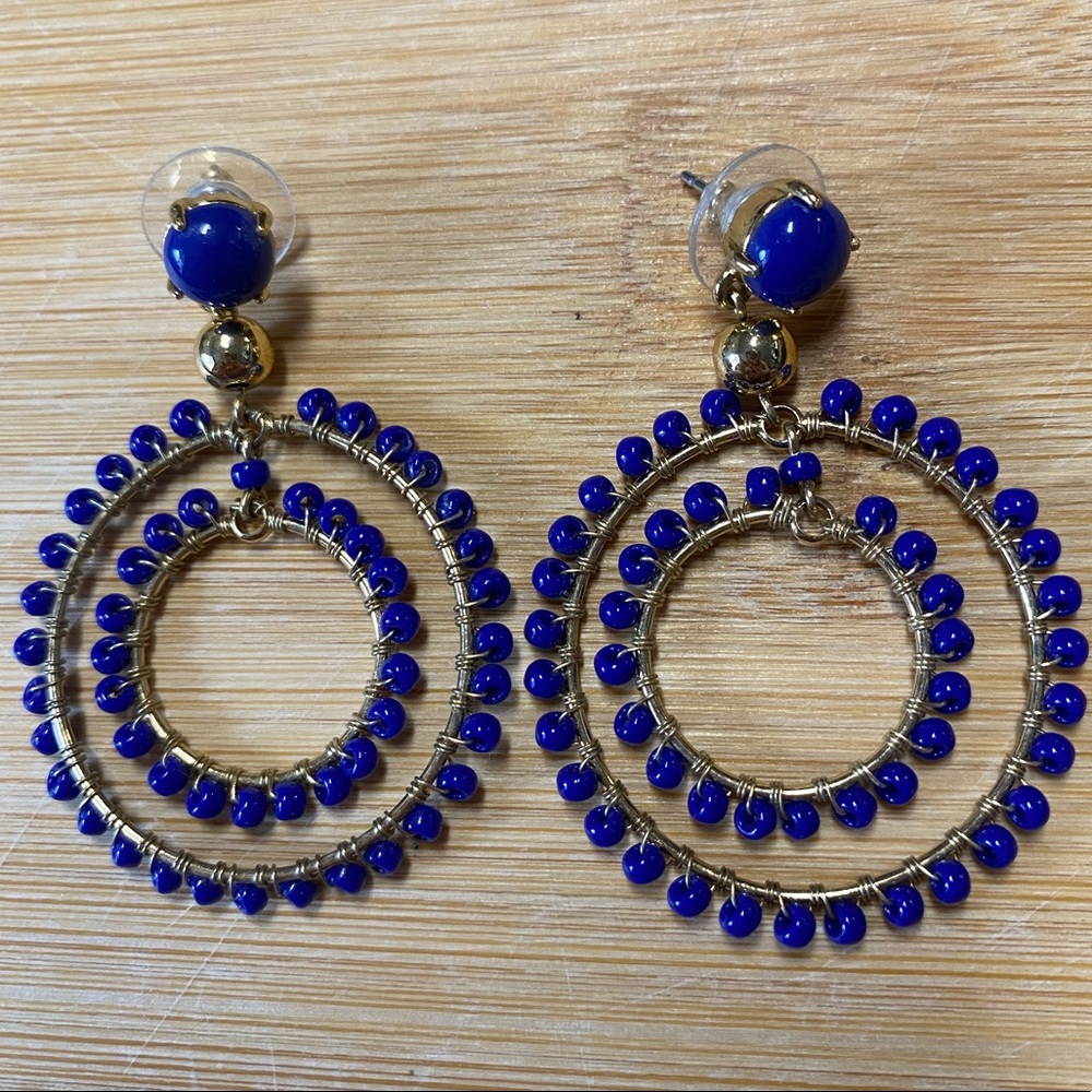 J.Crew Double Circle Beaded Hoop Earrings